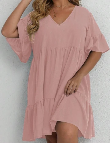 Rochie scurta SHEIN CURVE, roz Roz