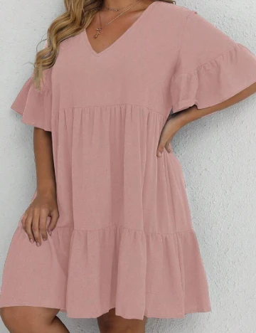 Rochie scurta SHEIN CURVE, roz Roz
