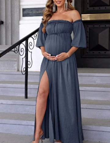 Rochie lunga SHEIN Maternity, bleumarin