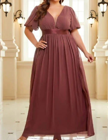 Rochie lunga SHEIN CURVE, roz pudra inchis