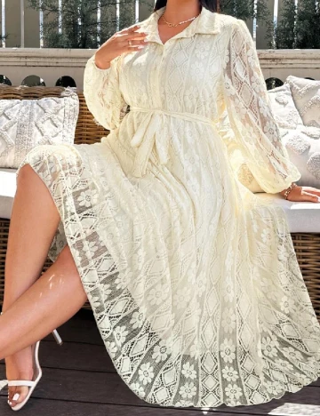 Rochie lunga SHEIN CURVE, crem