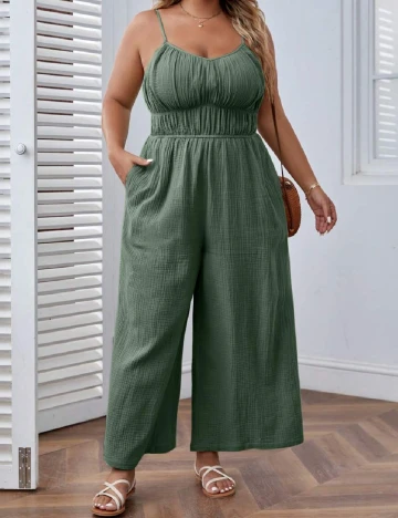 Salopeta SHEIN CURVE, verde Verde