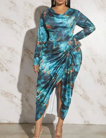 Rochie medie SHEIN CURVE, albastru Albastru