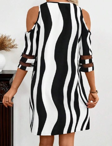 Rochie scurta SHEIN, alb/negru