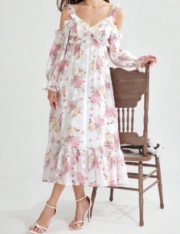 Rochie medie SHEIN, floral print