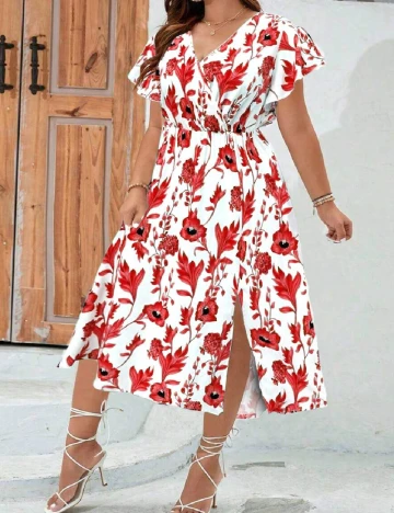 Rochie medie SHEIN CURVE, alb Alb