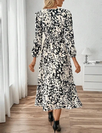 Rochie medie SHEIN, alb/negru