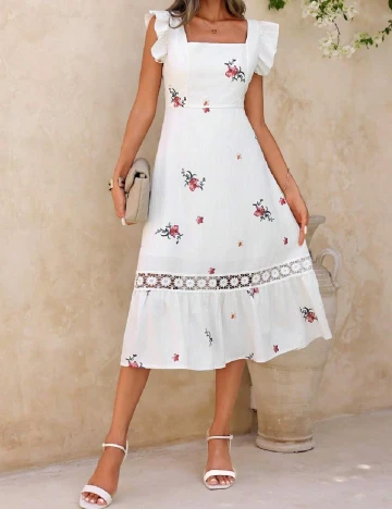 Rochie medie SHEIN, alb Alb