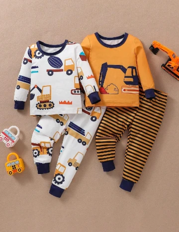 Set pijamale 2 bucati Shein Kids, mix culori Mix culori