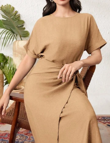 Rochie medie SHEIN, maro deschis