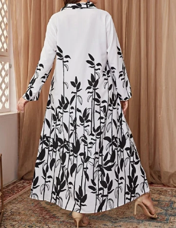 Rochie lunga SHEIN CURVE, alb/negru