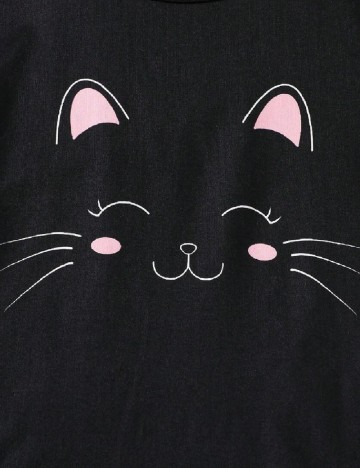 Pijama Shein Kids, negru/roz