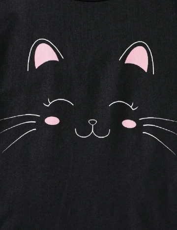 Pijama Shein Kids, negru/roz Negru