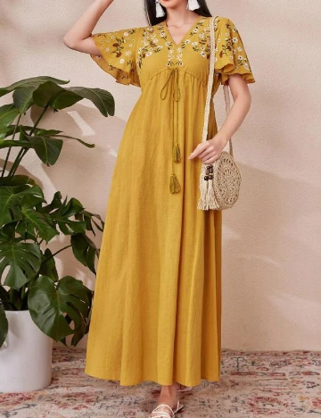 Rochie lunga SHEIN, mustar