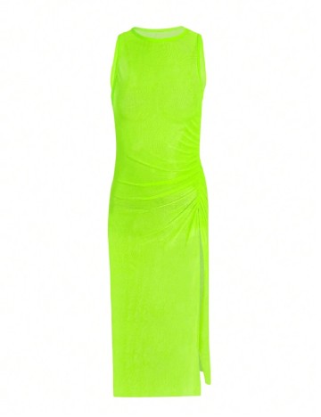 Rochie de plaja SHEIN, verde neon