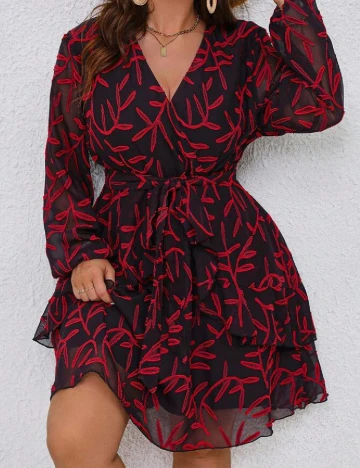 Rochie scurta SHEIN CURVE, negru/rosu