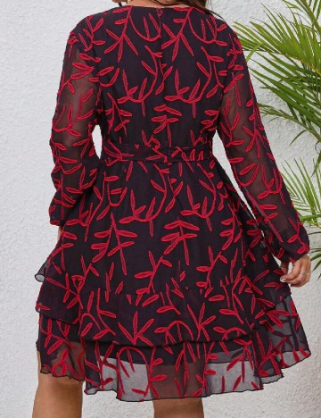 Rochie scurta SHEIN CURVE, negru/rosu