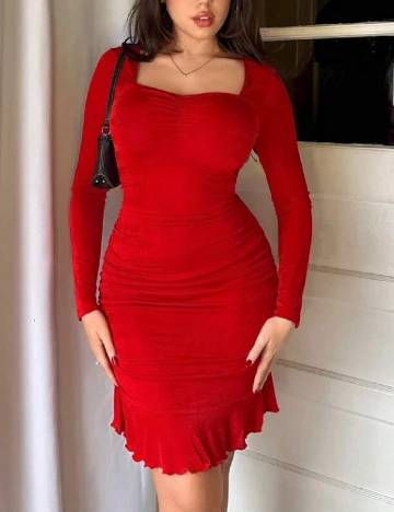 Rochie scurta SHEIN, rosu Rosu