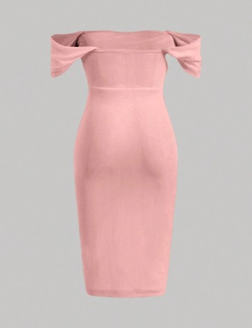 Rochie scurta SHEIN CURVE, roz pudra