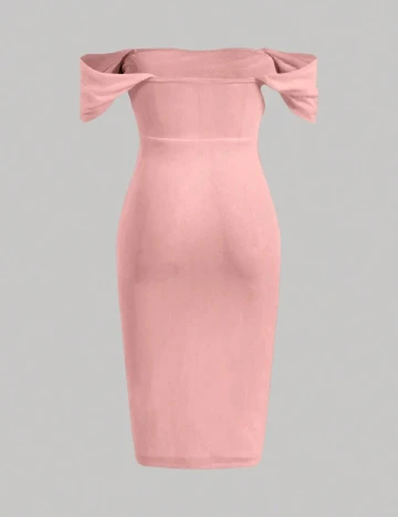 Rochie scurta SHEIN CURVE, roz pudra
