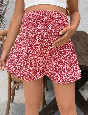 Pantaloni scurti SHEIN Maternity, rosu Rosu