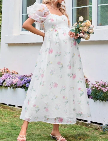 Rochie medie SHEIN Maternity, alb Alb