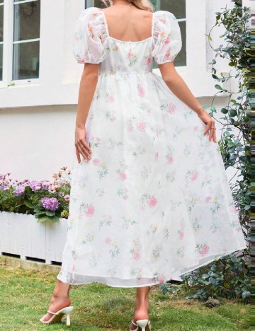 Rochie medie SHEIN Maternity, alb