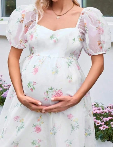 Rochie medie SHEIN Maternity, alb Alb