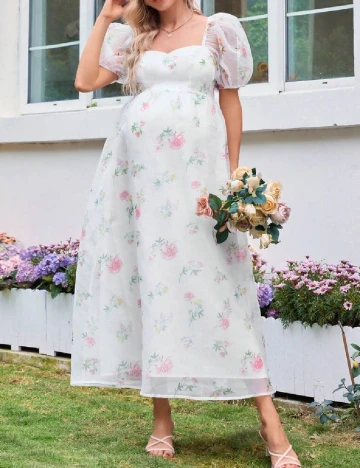 Rochie medie SHEIN Maternity, alb Alb