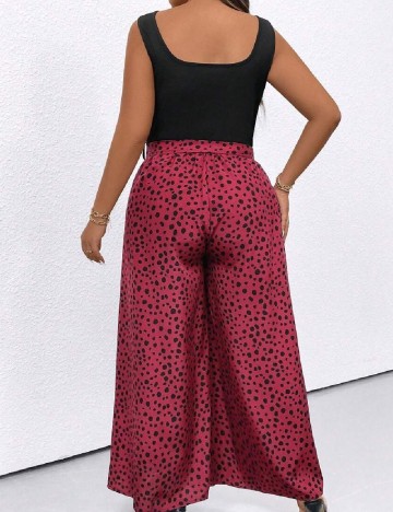 Salopeta SHEIN CURVE, visiniu/negru