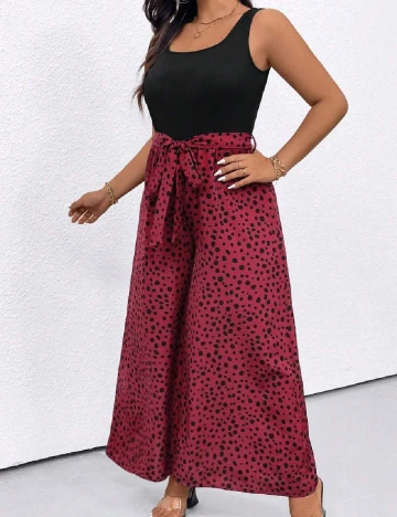 Salopeta SHEIN CURVE, visiniu/negru