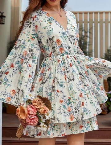 Rochie scurta SHEIN, floral print Floral print