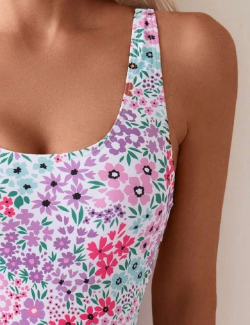 Costum de baie SHEIN, floral print Floral print