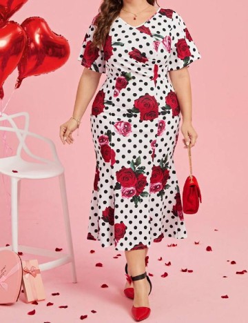 
						Rochie medie SHEIN CURVE, alb