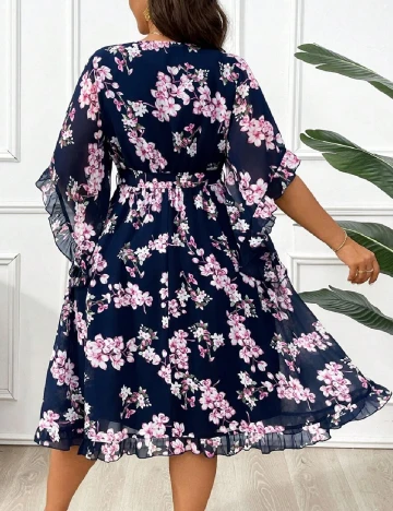 Rochie medie SHEIN CURVE, bleumarin Albastru