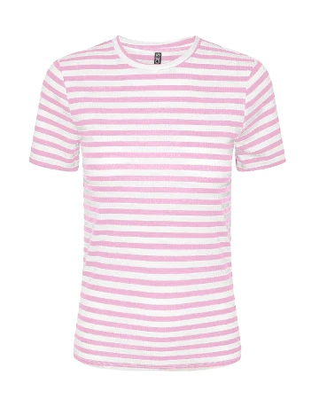 Tricou Vero Moda, roz/alb
