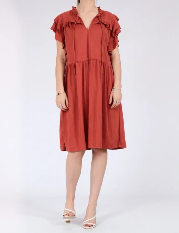 Rochie scurta Vero Moda, caramiziu