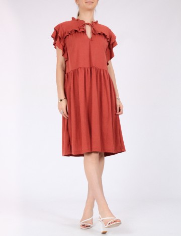 Rochie scurta Vero Moda, caramiziu
