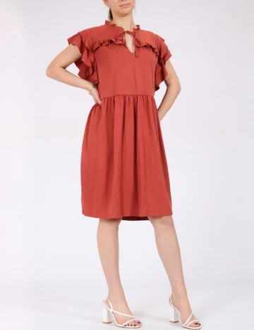 Rochie scurta Vero Moda, caramiziu