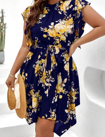 Rochie scurta SHEIN CURVE, bleumarin