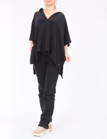 Poncho Comma, negru