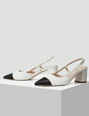 Pantofi MOTF, alb/negru