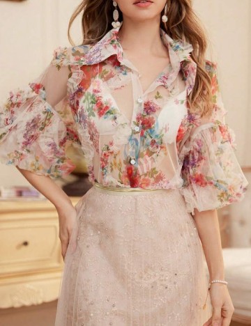 
						Camasa SHEIN, floral print