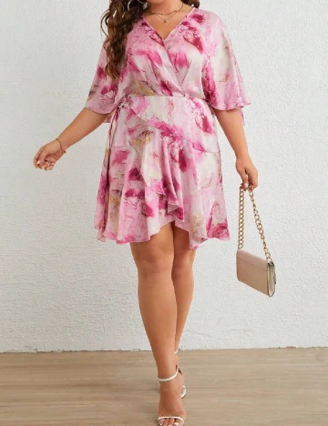 Rochie scurta SHEIN CURVE, roz