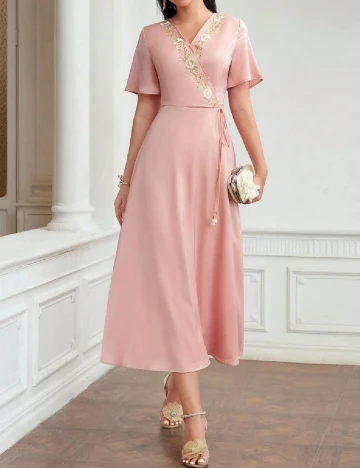 Rochie medie MOTF, roz