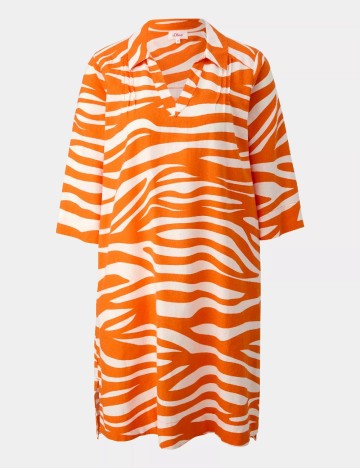 Rochie scurta s.Oliver, alb/portocaliu