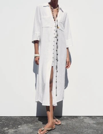 Rochie medie Zara, alb