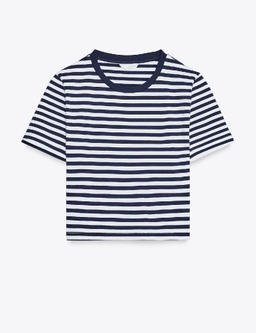 Top Zara, bleumarin/alb