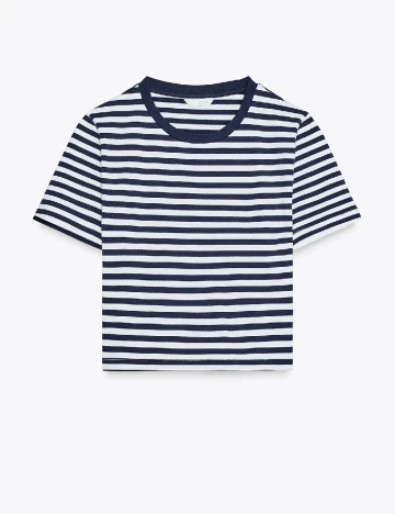 Top Zara, bleumarin/alb