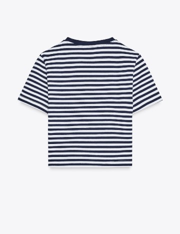 Top Zara, bleumarin/alb